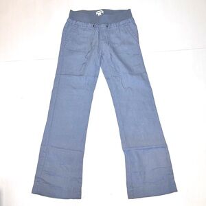 Calvin Klein 100% Linen Elastic Waist Pants Women’s Size 0 Wide Leg  Light Gray